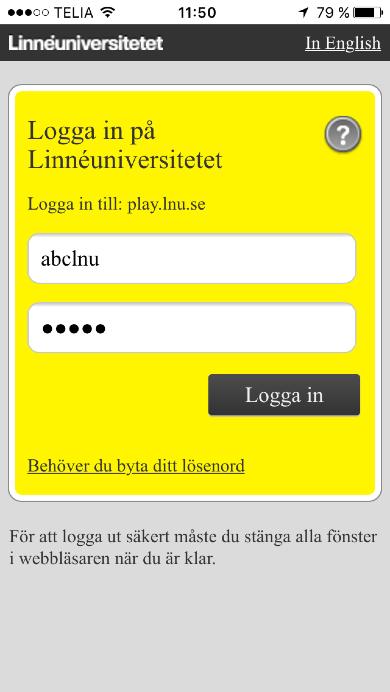 Logga in och Min sida Klicka på huvudet längst upp (se till höger) I det nya fönstret, klicka på knappen, LOGIN.