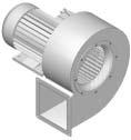 Radialfläktar ENG/DNG, Stl 8-15 ENG = enfas, 230V, 50Hz DNG = trefas, 400V, 50Hz Fläkthus i helsvetsad svartlackerad stålplåt och fläkthjul med framåtböjda eller bakåtböjda skovlar av galvaniserad