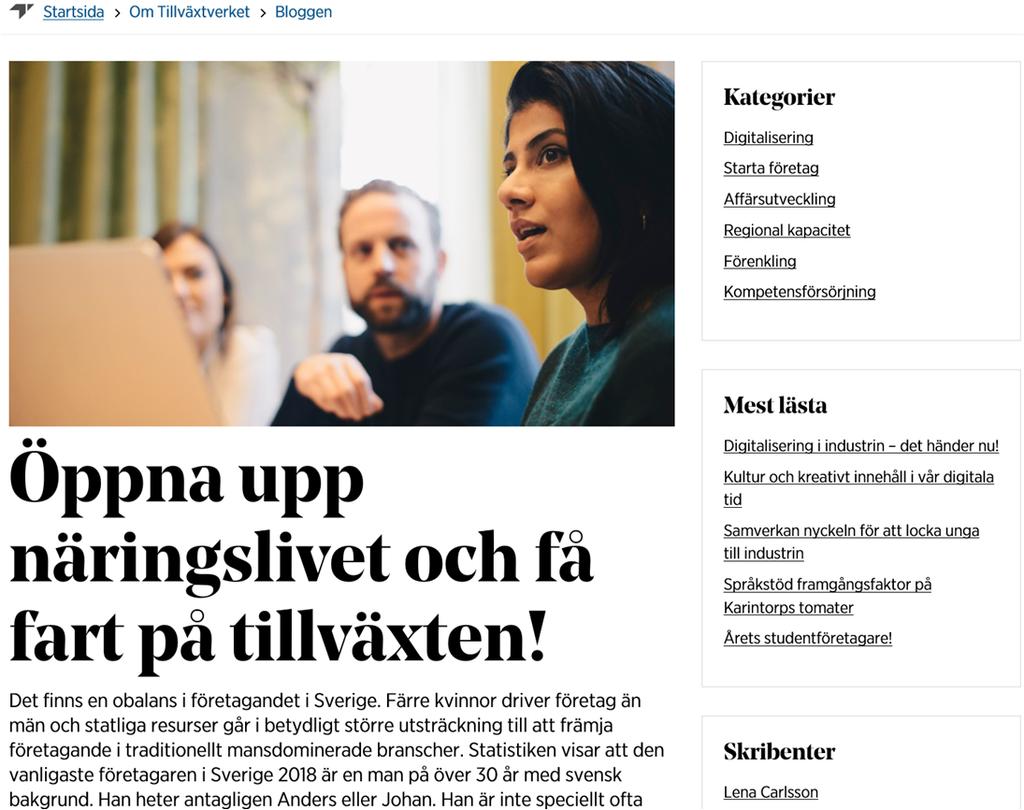 Blogginlägg 8 mars På internationella kvinnodagen 8 mars publiceras ett blogginlägg där vår strategi