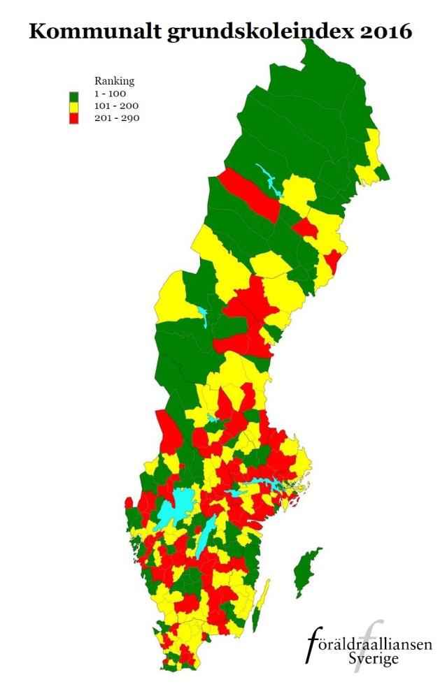 4 Egna undersökningar Kommunalt grundskoleindex Föräldraalliansen Sveriges kommunala grundskoleindex är ett kvalitetsindex som utgår från ett föräldraperspektiv.