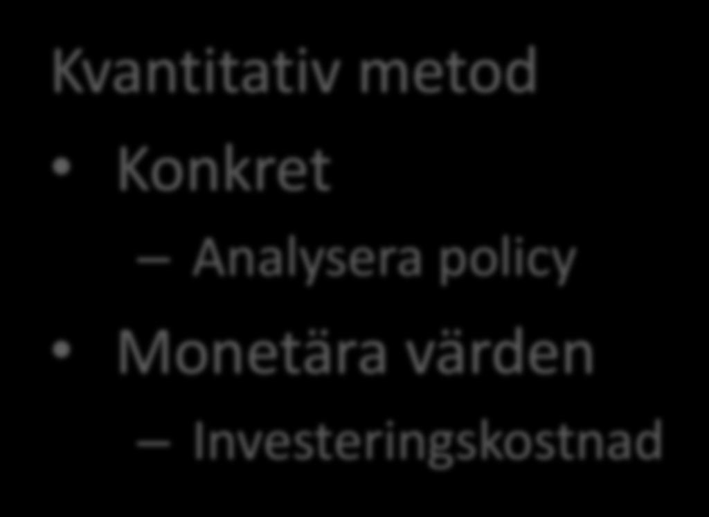 Alternativ'användning Kvantitativ'metod