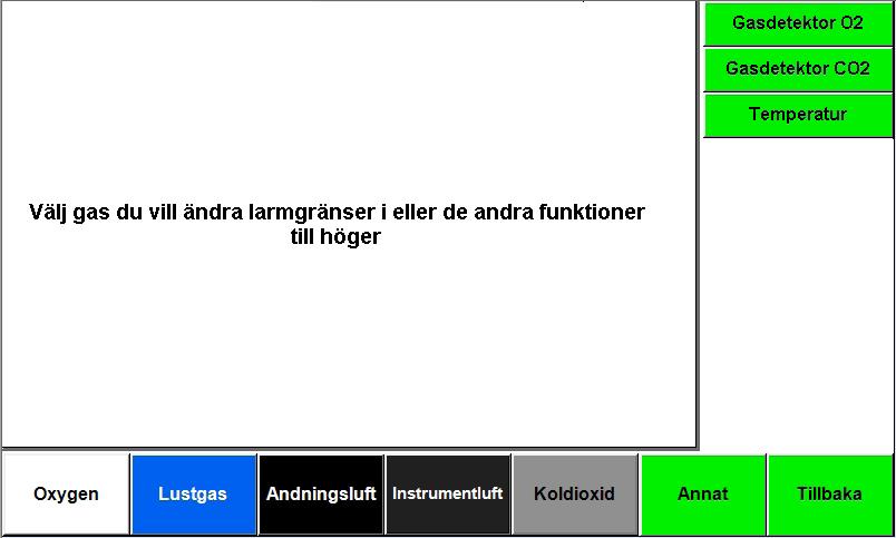 Larmgränser Inställning av larmgränser på utrustning som inte tillhör någon specefik gas. Som temperatur eller gasdetektorer.