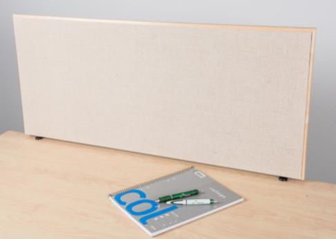 Bordsskärm Standard Tillverkas av 10 mm porös board monterad på båda sidor av ett ramverk i furu, 11 x 45 mm. Klädd med linneväv natur eller Bulletin board.