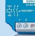 impulsrelä ES61-UC, 1 potentialfri NO-kontakt 10 A /250 V AC. Glödlampslast upp til 2000 W.
