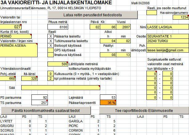 9. Registrering av resultaten Blankett 3A