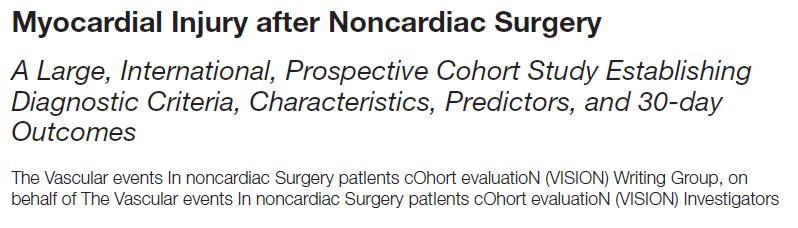 Results: An elevated troponin after noncardiac surgery, irrespective of the presence of an