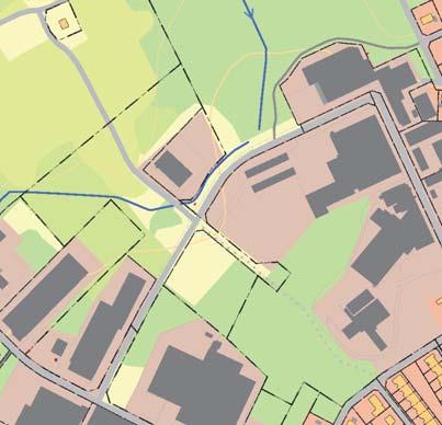 Brand och explosionsrisk Branddamm fi nns i fastighetsgränsen mellan fastigheterna Aplagården 1:13 och Uvekull 5:1 i planområdesgränsens östra del.