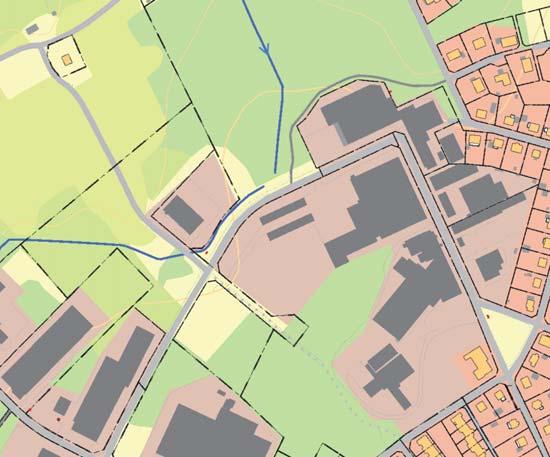 Bebyggelse Inom planområdet fi nns ingen bebyggelse. Närmaste bostadsområde ligger cirka 160 meter från planområdet.