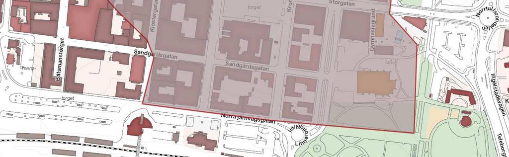 Idag är aktuellt planområde redan bebyggt även under markplan.