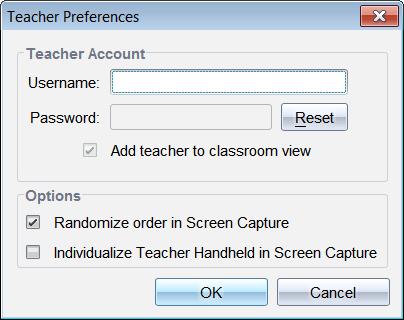 2. Skapa ett Användarnamn och ett Lösenord om du inte redan har gjort detta. 3. Välj Lägg till lärare i klassrumsvy för att visa din handenhet i fönstret Klasskärmbild. 4.
