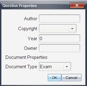 Använda Verktygspaletten för lärare Med verktygspaletten för lärare kan du lägga till information om copyright och ange dokumenttypen som Självtest eller Prov.