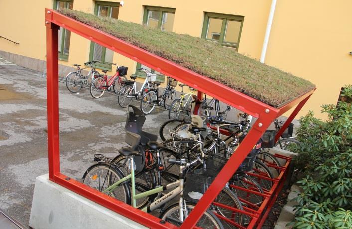 Cykelparkering Hälften bör vara inomhus Cykelrum bör placeras i bottenplan vid