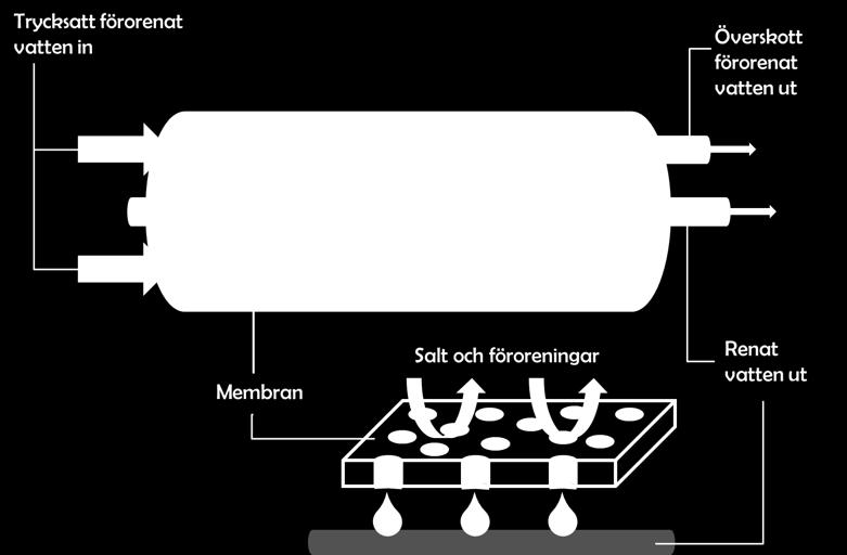 Omvänd osmos Koncentrationsskillnad i två vätskor åtskilda av ett semipermeabelt