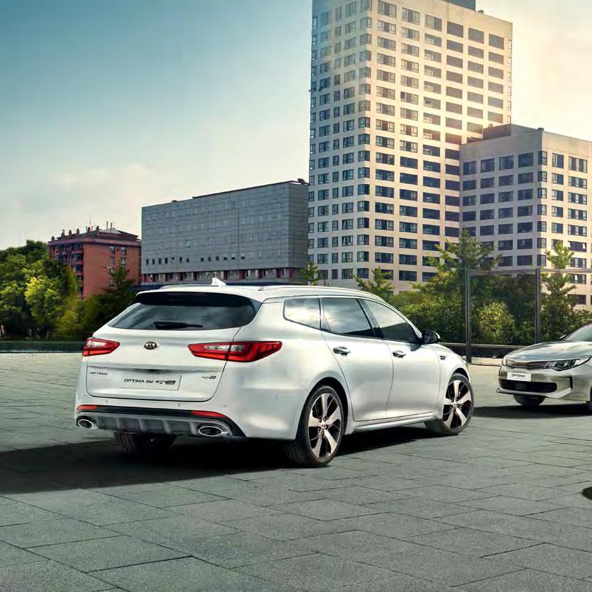 Optimafamiljen Innovation har en form Helt nya eleganta Kia Optima Sportswagon erbjuder en enastående kombination av distinkt utseende och kompromisslös komfort.