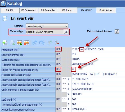 Ljudböcker Ljudböcker katalogiseras som ljudupptagning tal/monografi med tillägg för fysiska egenskaper i fält 007.