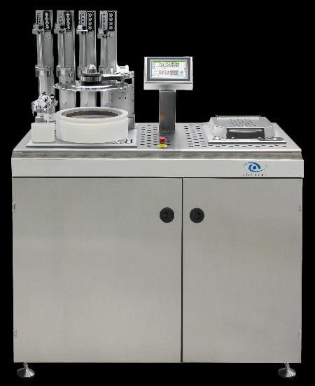Även Microcluster-systemen kan hantera substratstorlekar upp till 1 300 x 1 300 mm. Nedan visar ett exempel på en helautomatiserad produktionslinje för OLED.