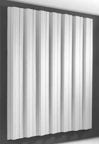 sculptural panel molding. The high design value is combined with a highly efficient sound absorption. 60x120 cm. 30x240 cm.