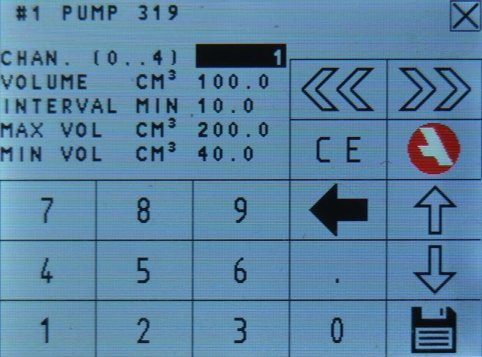 SETTINGS Set the values for the nominal lubrication amount, parameters for when alarms should be issued, what part of the machine the lubrication point belongs to, and what the monitoring interval