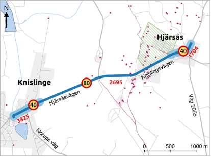 Knislinge-Hjärsås Berörda kommuner: Östra Göinge kommun Objektsid för kartreferens: 178 Öppet för trafik: Mellan 2024 och 2026 Ungefärlig kostnad: 12 miljoner kronor varav kommunen står för hälften.