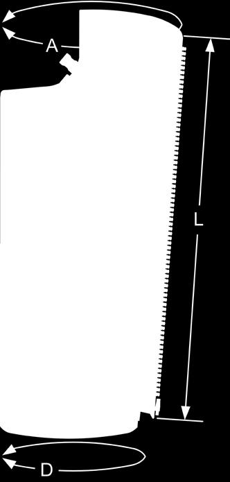 manschettmåttet mellan A-E med 10 cm (det ljusblå