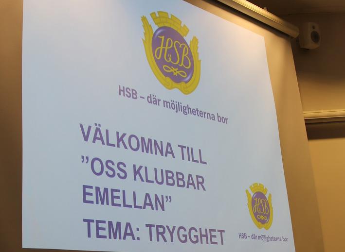 OSS KLUBBAR EMELLAN TEMA: TRYGGHET Seniorrådets ordförande Elizabeth Ehrby inledde årets seminarium, Oss klubbar emellan 2017