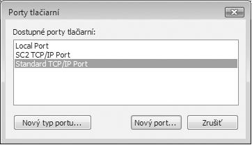 Keď je ovládač tlačiarne inštalovaný pomocou "Vlastná inštalácia" s voľbou "IPP", je pridaný [SC-Print2005 Port].