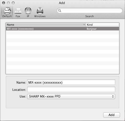 MAC OS X 12 Nakonfigurujte ovládač tlačiarne. Pokiaľ chcete funkciu IPP používať, postupujte podľa "Tlač pomocou funkcie IPP" (strana 37), kde je uvedené konfigurovanie ovládača tlačiarne.