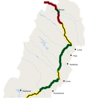 INFRASTRUKTUREN ANSTRÄNGD Stora kapacitetsproblem på Malmbanan/Ofotbanen Narvik Kiruna Boden/Luleå Låg