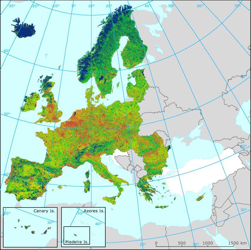 Potential för tysta områden enligt EU Internationellt sett ligger hela Norden bra