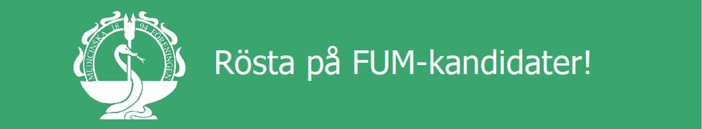 Här är en lista och en kort beskrivning av vilka som kandiderar till att få en plats i Medicinska Föreningens Fullmäktige (FUM) under