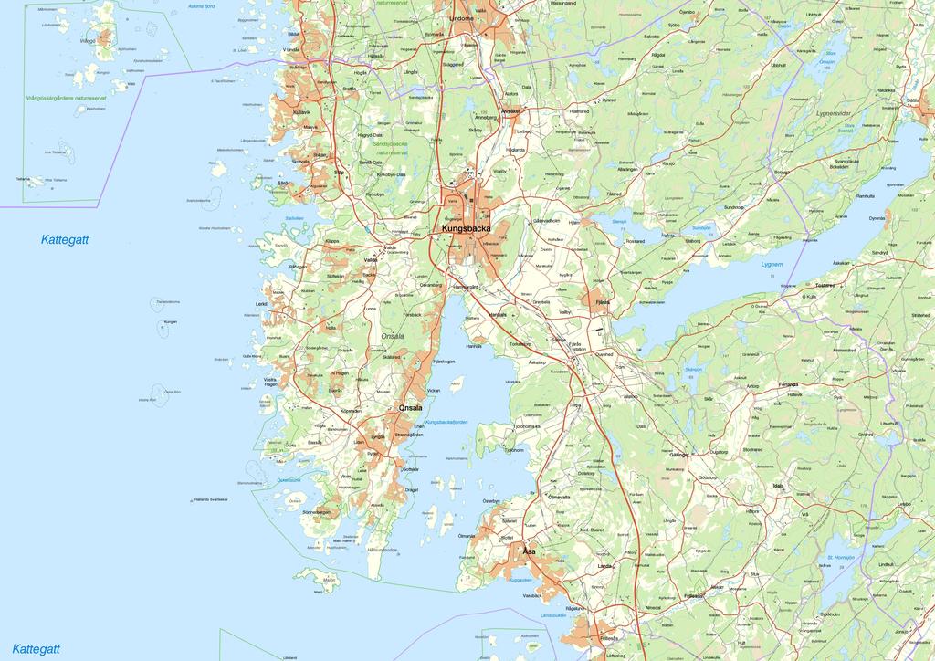 KOMMUNKARTA Skala Skala 1:150000 1:150000 PLANBESKRIVNING Granskningshandling 8 8 km km Kungsbacka Kungsbacka kommun kommun Lantmäteriet Lantmäteriet Ändring av detaljplan V8 för bostäder i Lerkil,