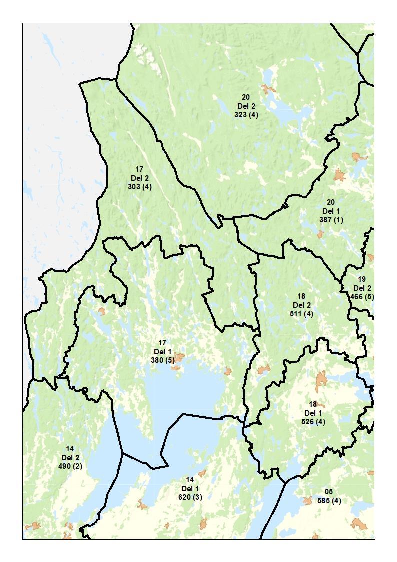 Län: Värmland (17), Örebro (18). Skogsmark kr/m 3 sk.