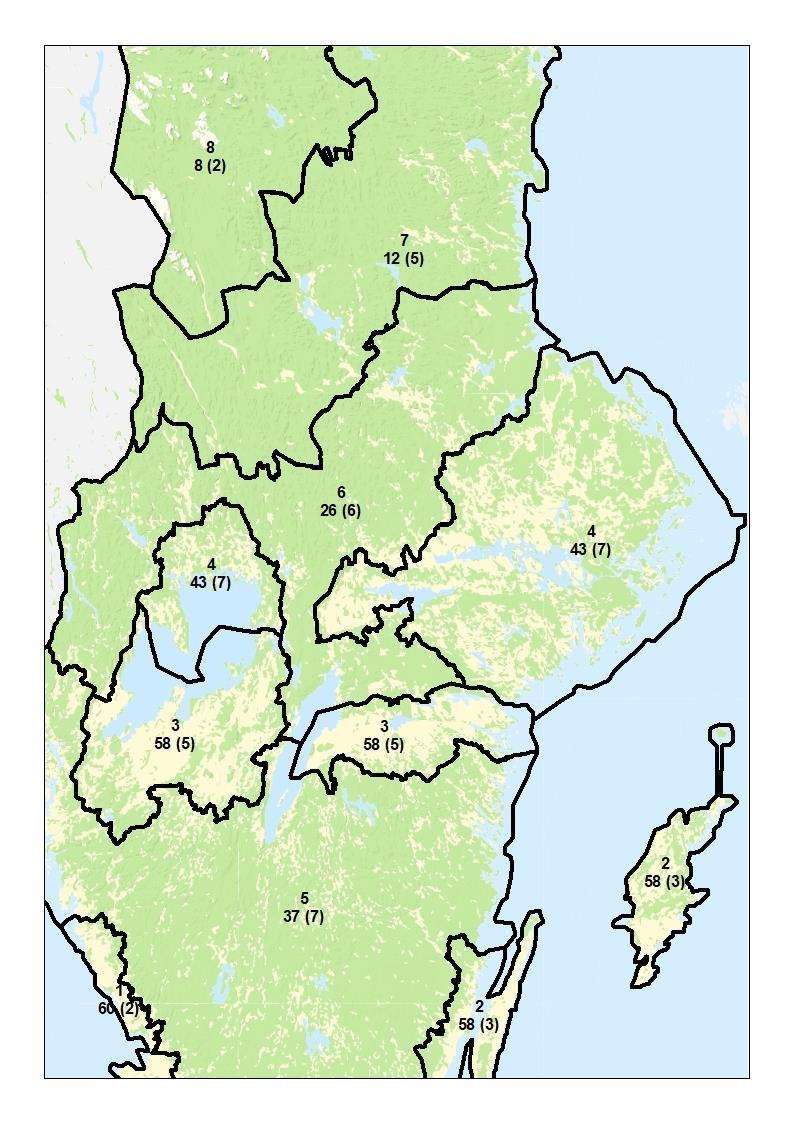 Produktionsområden. Betesmark tusen kr/ha.