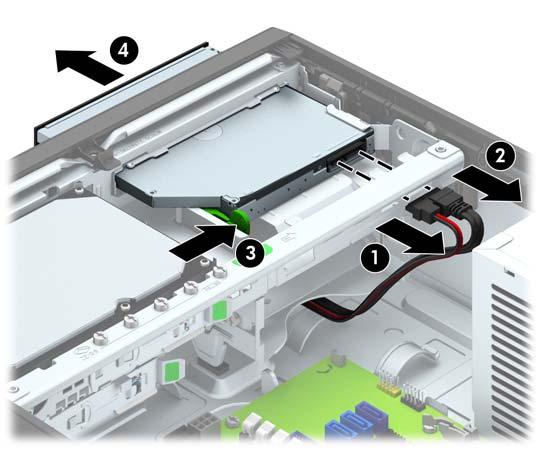 Ta bort en optisk enhet av Slim-modell VIKTIGT: Alla löstagbara medier bör tas ut ur diskenheten innan den tas bort från datorn. 1.