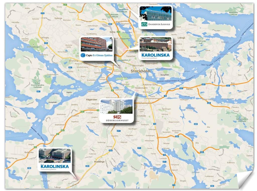 Capio S:t Görans sjukhus Akutsjukhus med 310 vpl, 1840 anställda primärt
