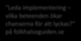 implementering för chefer Leda implementering vilka beteenden ökar chanserna för att lyckas? på folkhalsoguiden.