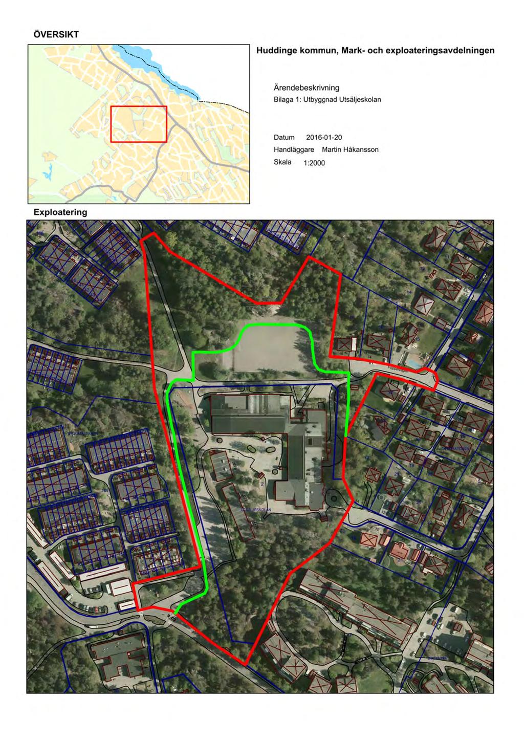 ÖVERSIKT Huddinge kommun, Mark- och exploateringsavdelningen Ärendebeskrivning Bilaga 1: