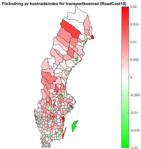 åt jämfört med vår analys av Gotland som län ovan. Det kan ha att göra med hur Samgodsmodellen och analysen är utformad. Resultaten för Gotland måste därför tolkas med stor försiktighet.