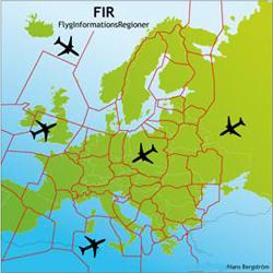 Detaljerad karta över flyginformationsregionerna. Avgiftsenheter november 2017.