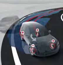 Antisladdsystem (VSC+) Toyotas antisladdsystem VSC griper blixtsnabbt in vid minsta sladdtendens t ex vid halt väglag.