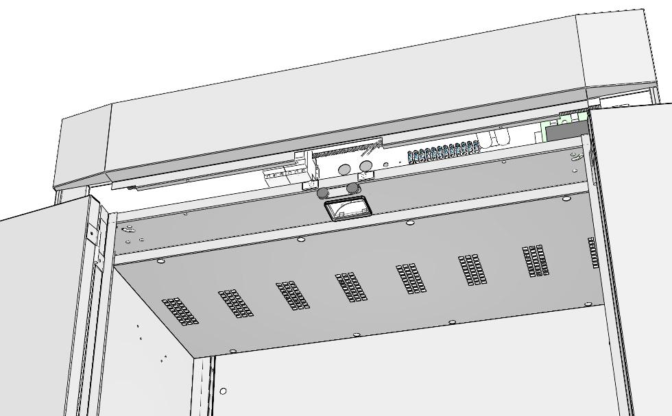 Sätt tillbaks frontpanelen. Lossa och flytta även den nedre tappen till motsatt sida. Lossa den översta hängnivån från torkstången.