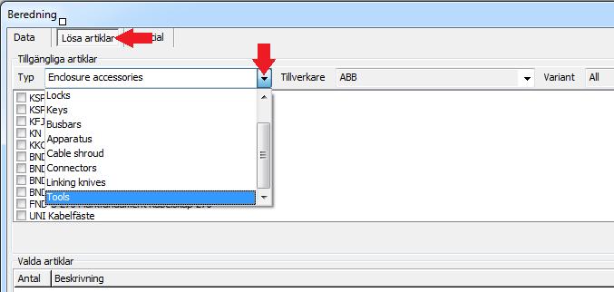 Detta betyder att programmet automatiskt väljer en kapslingsbredd som passar de säkringslister och anslutningsdon som skåpet bestyckas med i senare steg.