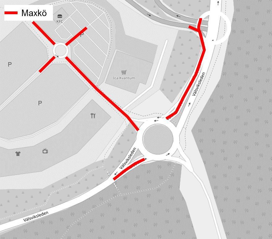 till ICA). Med en ny sträckning av väg 236 ökar trafikflödet på Välsviksleden.