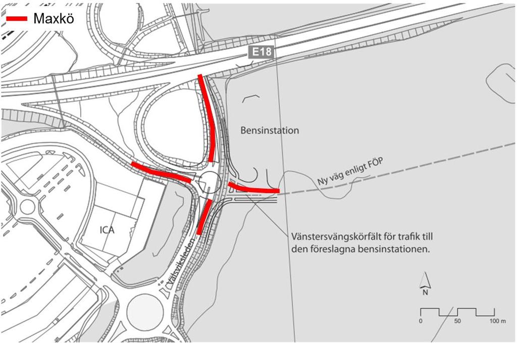 Figur 6. Figuren visar hur maxköerna ser ut under maxtimmen. 3.