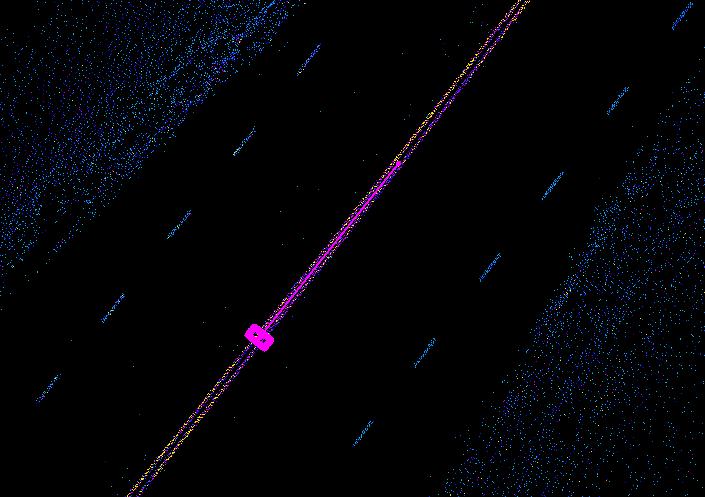 Bild 2.9 Vektorisering av vägmarkeringar i TopoDOT baserad på intensitet i laserdata. 2.2.3.
