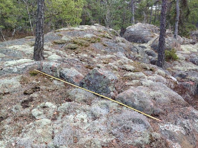 Havsvidden, Geta, Åland - Arkeologisk inventering Objekt WSP 03 gränsmärke Koord.