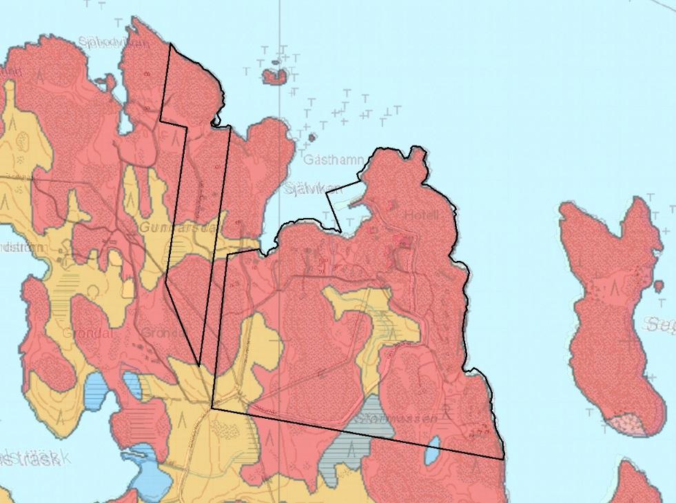 Landskapets karaktär Landskapstyperna har framställts utifrån en rasteranalys av markdata i GIS, jämfört med flygbilder över området samt visuella iakttagelser som utfördes vid platsbesök.