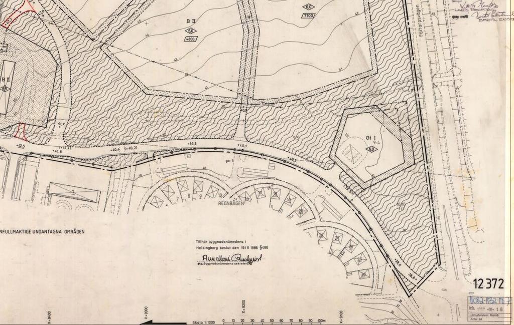 Gällande detaljplan från 1986 för Pysslingen 1 och området norr om