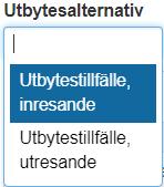 Utdata: Utbytesstudier Utdatafunktionen gör det möjligt att söka ut studenter som har ett förväntat deltagande på Utbytesavtal, samt uppgift