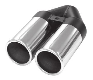 Ändrör/Tailpipe TWIN Dubbla ändrör av rostfritt polerat material. Inlopp med byxa 63 mm.